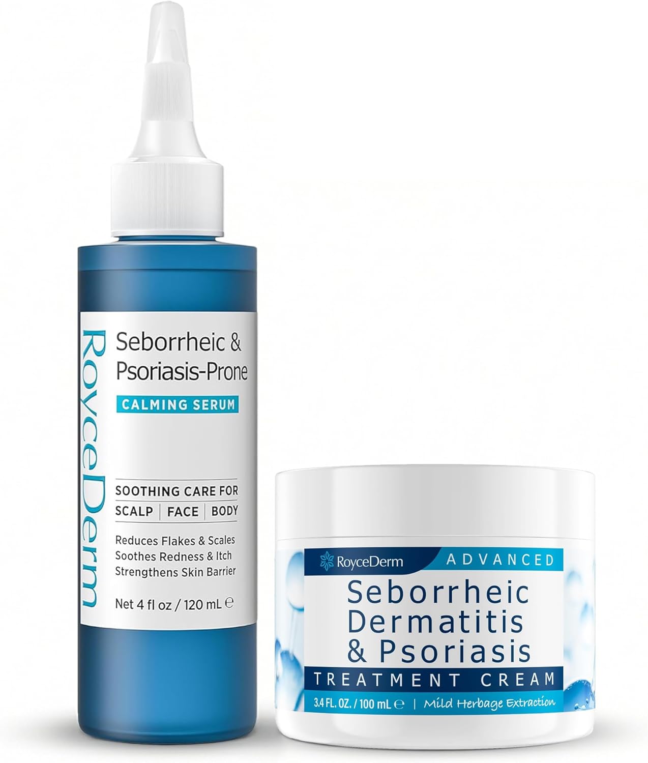 Seborrheic Dermatitis & Psoriasis Treatment Set - Scalp Therapy Cream, Shampoo & Conditioner for Itching, Flaking Relief | 3-Piece System