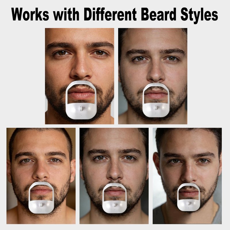 5-Piece Beard Shaper Kit – Includes Beard Guide Shaping Tool, Mustache Guard, Face Shaper, and Small Comb for Men’s Beard Grooming