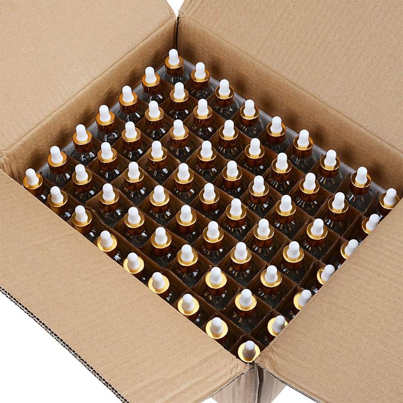 Glass Eye Dropper Bottles 2oz (60ml) - 63 Pack Clear Thick Bottles with Leakproof Golden Caps | Ideal for Essential Oils, DIY Serums, Travel
