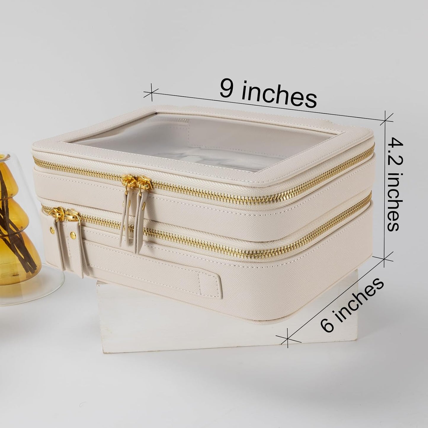 Clear Travel Toiletry Bag - Compact Makeup Organizer for Travel | White, SHC-TL-2