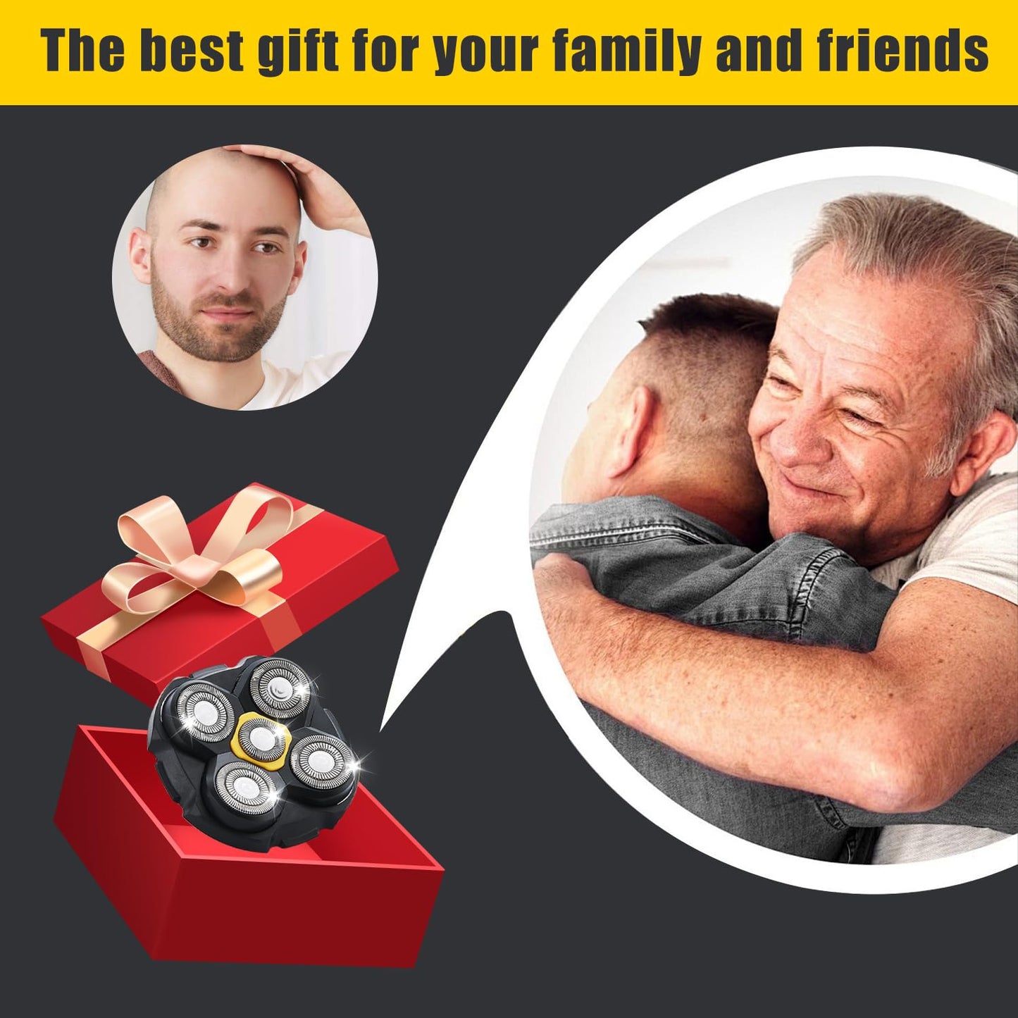 Shaver Replacement Heads Compatible with Microtouch Titanium Head Shaver, for Bald Men 4 Pack