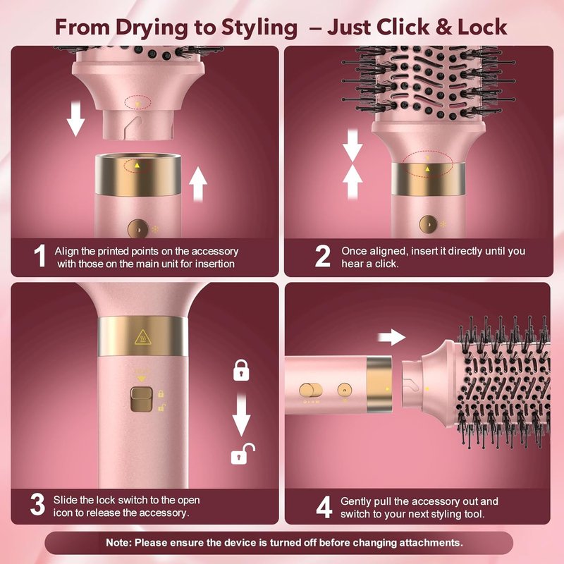 Mythsight 6-in-1 Air Styler & Blow Dryer Brush - Fast Drying, Auto-Wrap Curl, Frizz-Free Finish | Perfect Gift for Women