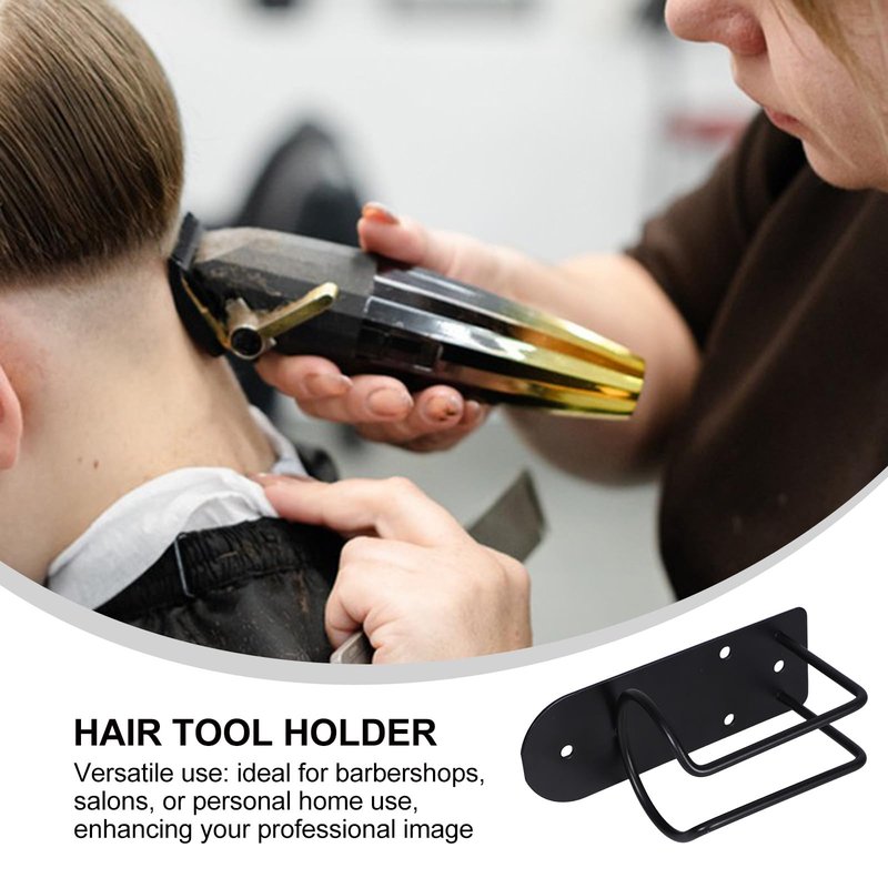 Balacoo Hair Clipper Holder: Wall Mount Salon Tool Organizer, Stainless Steel Electric Hair Trimmer Stand for Salon Tools Organizer - Barber Accessories (2.36Inch, Black)