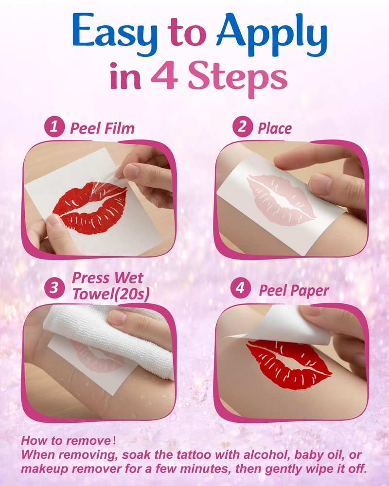 Bachelorette Temporary Tattoos - 75 Waterproof Heart & Cupid Designs | Bridal Shower & Party Favors
