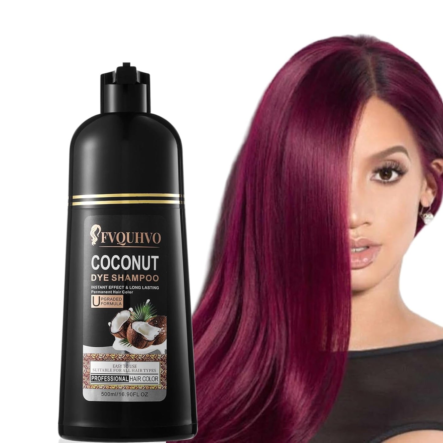 Instant Black Hair Shampoo for Gray Hair - Herbal 3-in-1 Dye for Men & Women | 16.90 Fl Oz