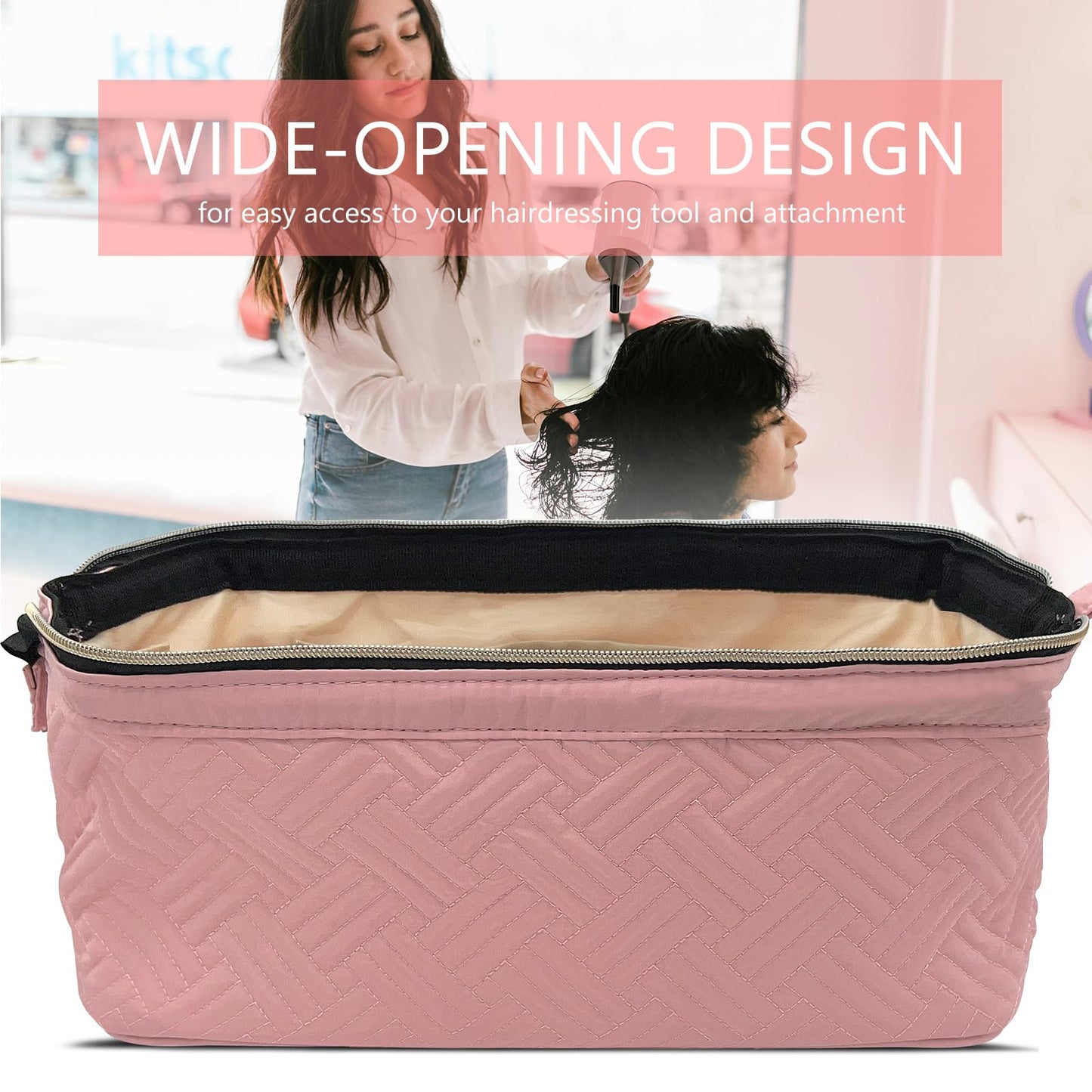 Chelvvg Hair Tools Travel Bag for Shark Flexstyle | Portable Carrying Case for Dyson Airwrap Hair Dryer Brush Revlon Hair Tools | Waterproof Dustproof Shockproof Flat Curling Iron Travel Organizer