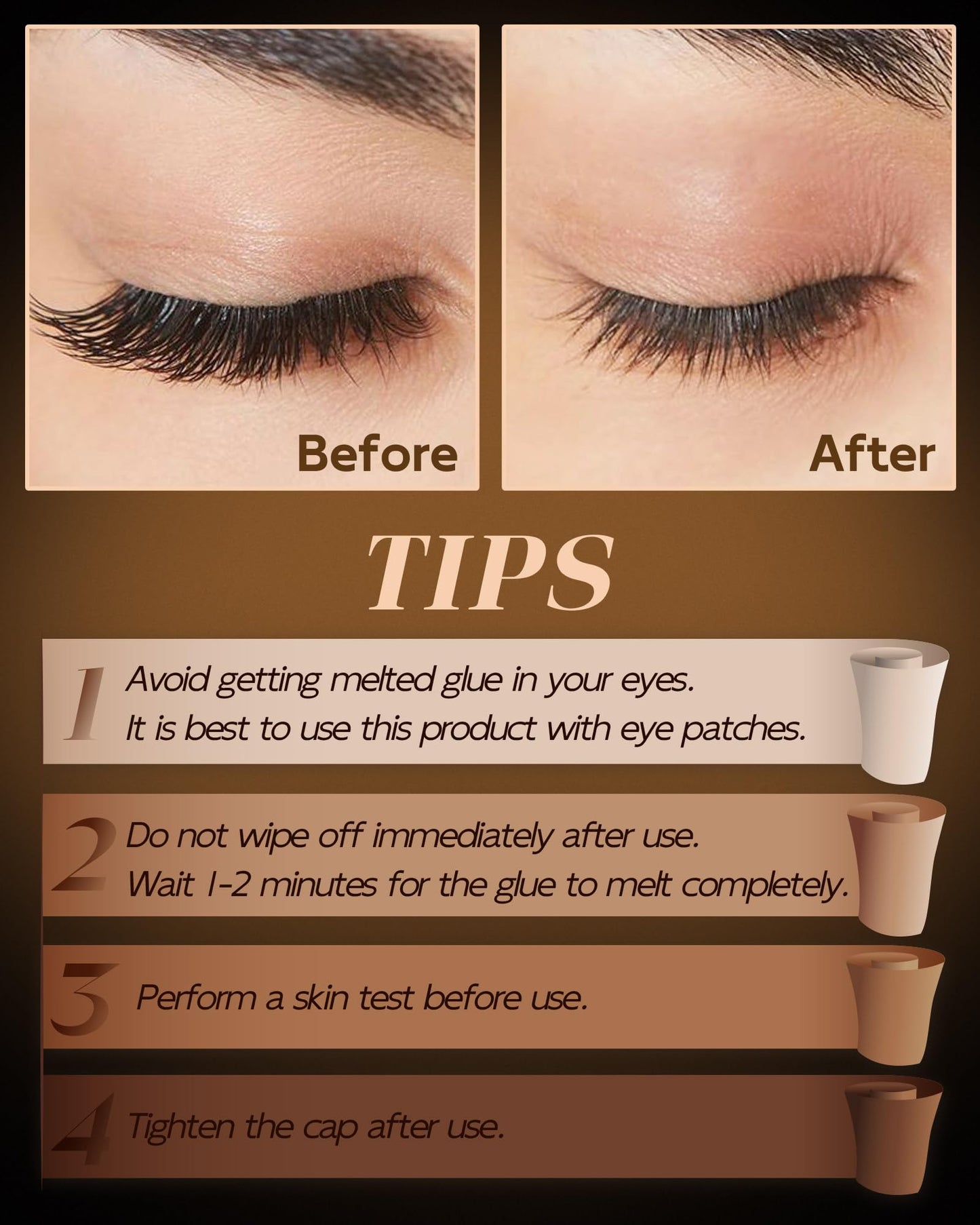 Cluster Lash Glue Remover – 5ml Gentle Eyelash Extension Remover for Cluster & Individual Lashes, Non-Irritating Lash Bond Solvent with Mascara Wand, Easy Self-Use at Home