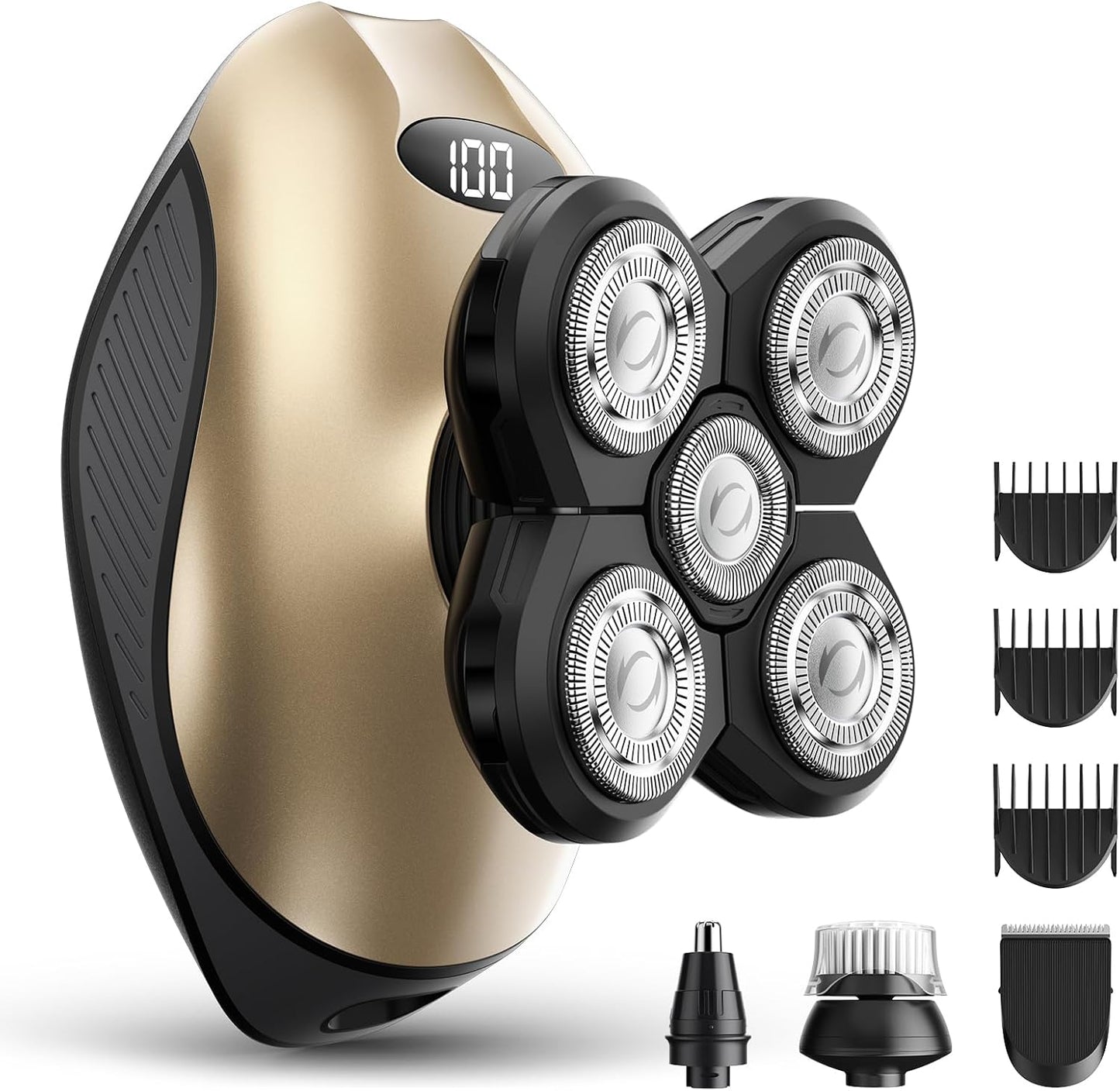 Electric Razor for Men - Cordless Rechargeable Wet/Dry Head & Body Shaver | Waterproof Rotary Blades, Gray