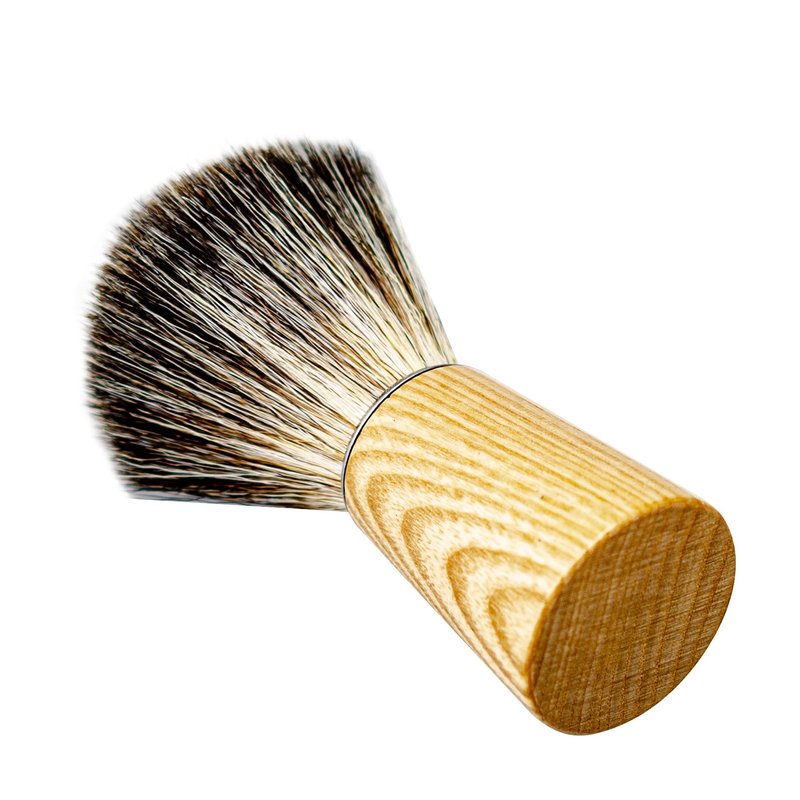 ZENGRASOIR Shaving Brush and Bowl Set Synthetic Hair Shaving Brush with Solid Wood Handle and Wooden Shaving Soap Bowl for Men Easy to Lather Fits Wet Shaving
