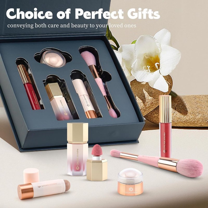 Color Nymph Makeup Kit for Teens - Complete Beginner Set with Lip Gloss, Blush, Contour Stick & Brush | Vegan & Cruelty-Free