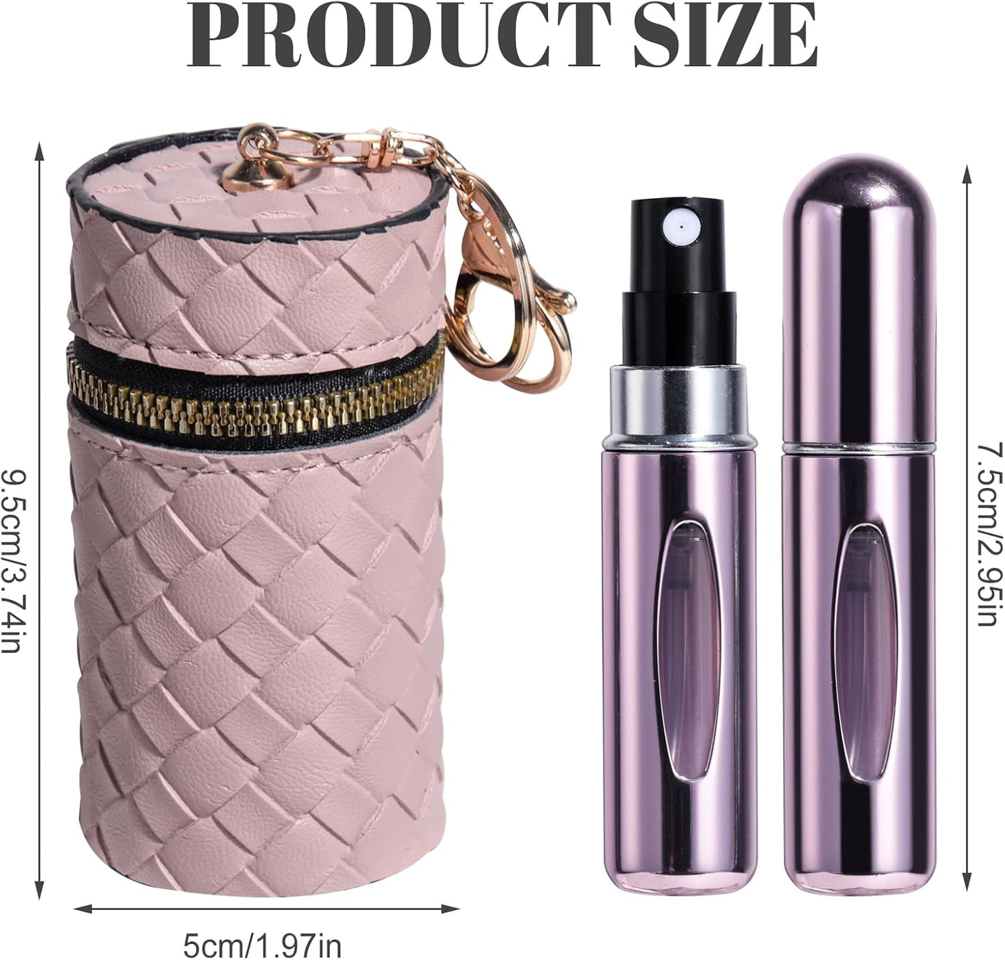 Mini Refillable Perfume Atomizer Bottles - 5PCS Travel Size 5ml Spray Set with Carry Bag