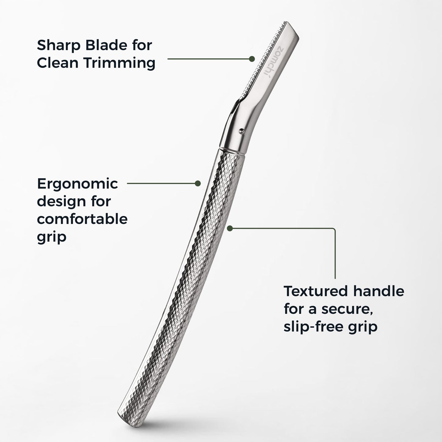 ZOMCHI Eyebrow Razor, Face Razors for Women & Men, Eyebrow Trimmer Shaper with Precision Cover, Facial Shaver with 6 Blades, Silver, Stainless Steel