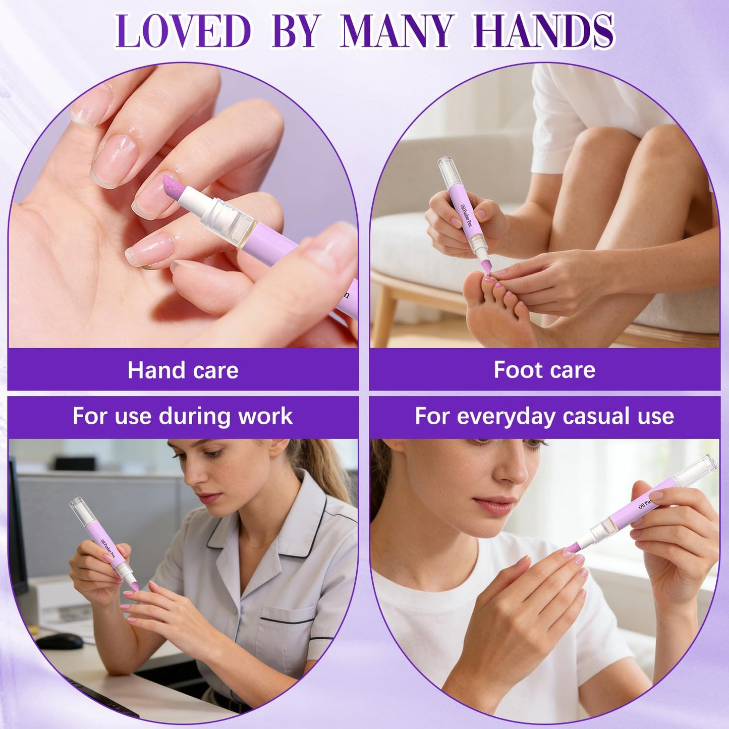 **Cuticle Oil Pusher Pen Set - 2PCS Pink Moisturizing & Brightening Tool | Leak-Proof Travel Size**