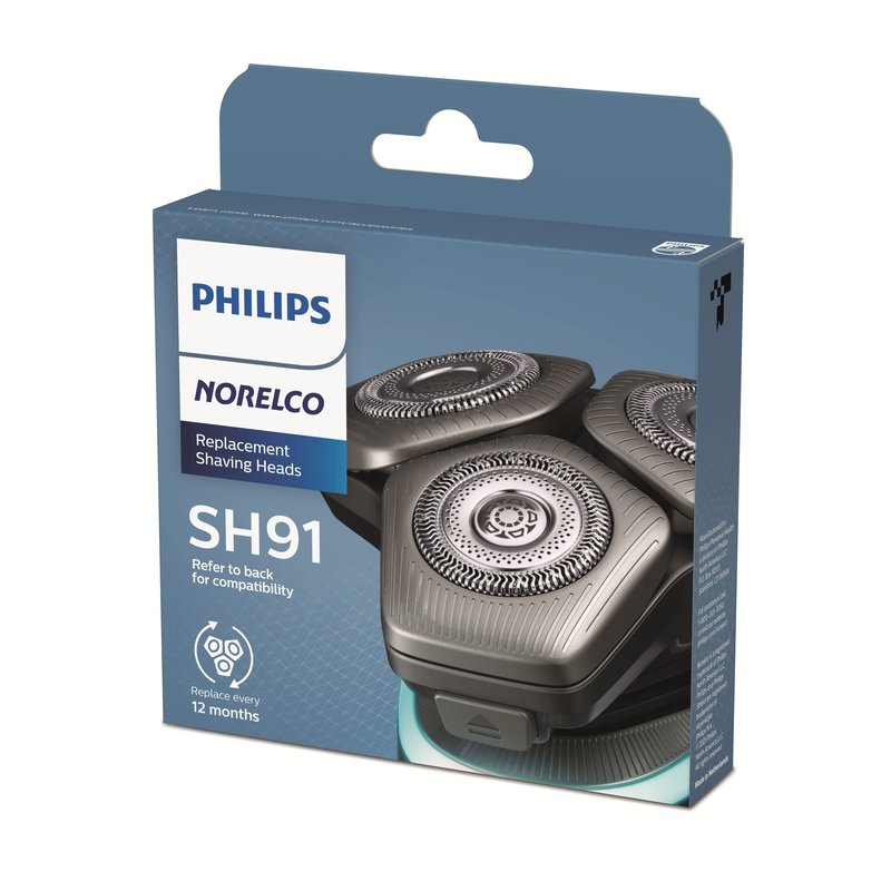 Philips Norelco Genuine SH91/52 Replacement Shaving Heads Compatible with Norelco Shaver Series S9000 and 9000 Prestige,Latest Version for Refreshed SH90/70,SH98/70,and SH98/80,(Pack of 3)