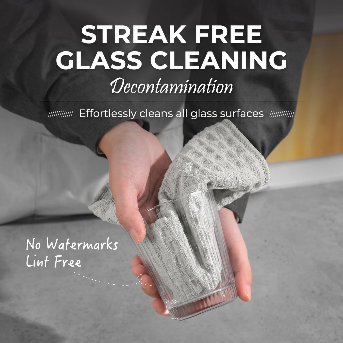 Microfiber Cleaning Cloth, 3 Pack 380GSM Waffle Weave Kitchen Rags Absorbent Lint Free Cleaning Cloths, Reusable Barista Towels for Coffee Bar Station and Home Kitchen Countertops