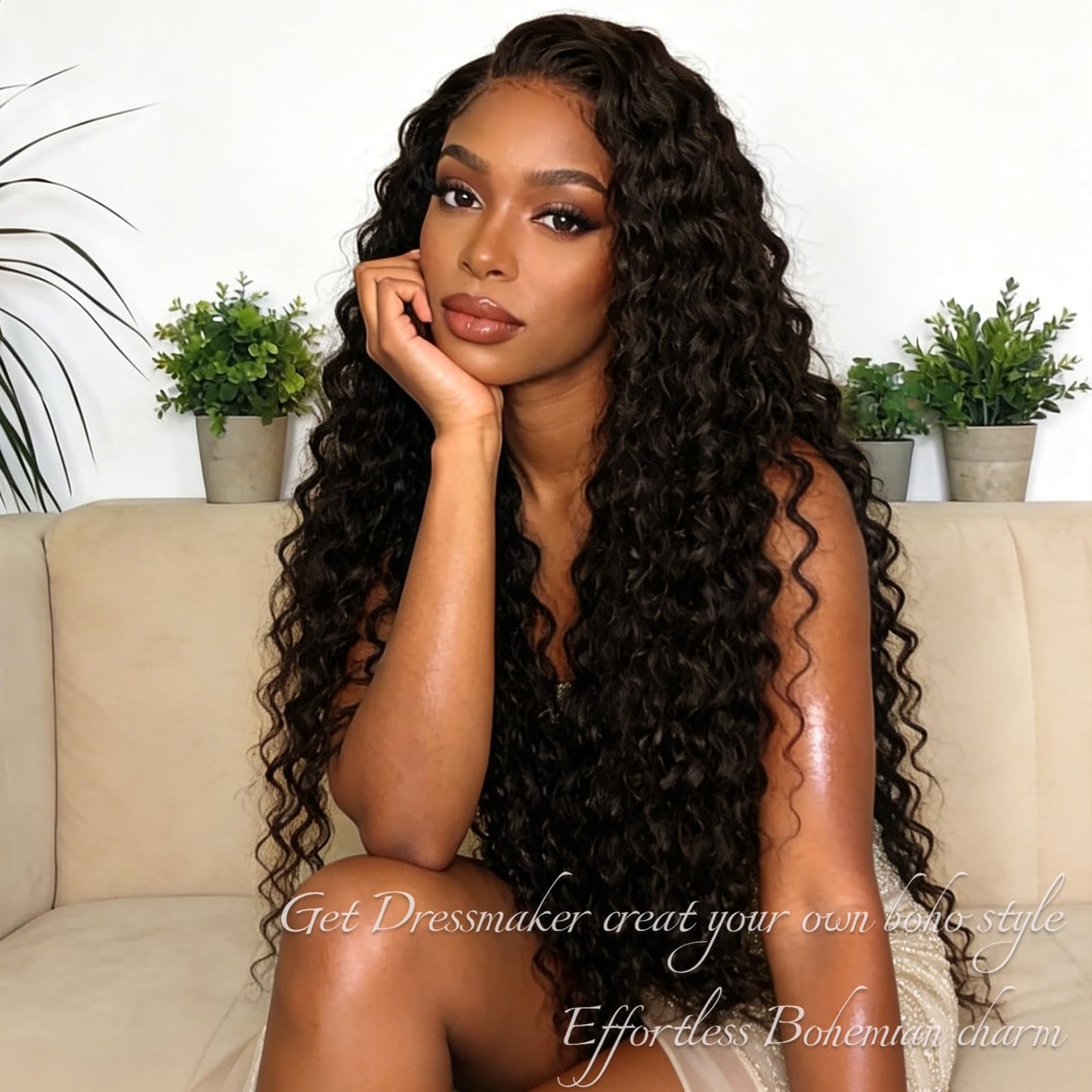 Human Crochet Hair for Black Women Deep Wave Feather Crochet Human Hair Extensions Brazilian Virgin Hair Upgrade Bulk Knotless Boho Braids Hair Pre Looped Curly Braiding Bundles