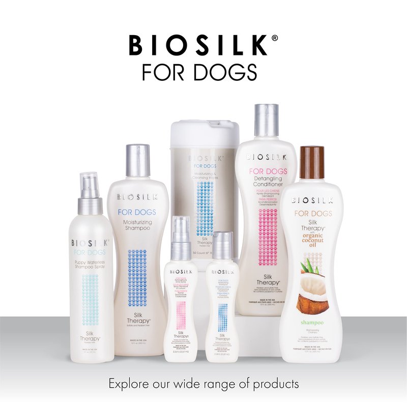 BioSilk for Dogs Silk Therapy Dog Detangling Conditioner, Dog Coat Conditioner to Help Smooth Knots and Tangles and Support Soft Manageable Coats during Routine Grooming, 12 Fl Oz
