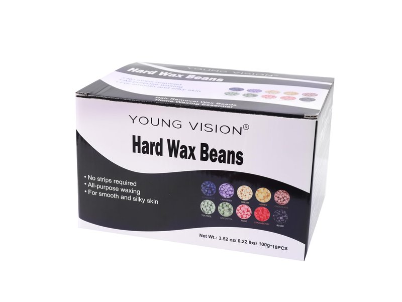 YOUNG VISION Hard Wax Beads for Hair Removal, 2.2lbs 1000g Refill Waxing Beads for Sensitive Skin Women, Face, Brazilian, Bikini, Body, Soft and Painless Waxing Beans, 10 Packs, Multi Color
