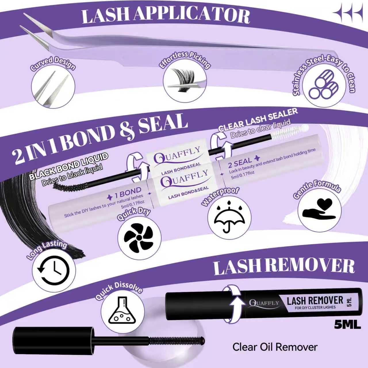 Lash Clusters Kit - 678PCS Individual Eyelash Extensions with Spikes & Bottom Lashes | Volume 40D, 60D, 80D, 100D