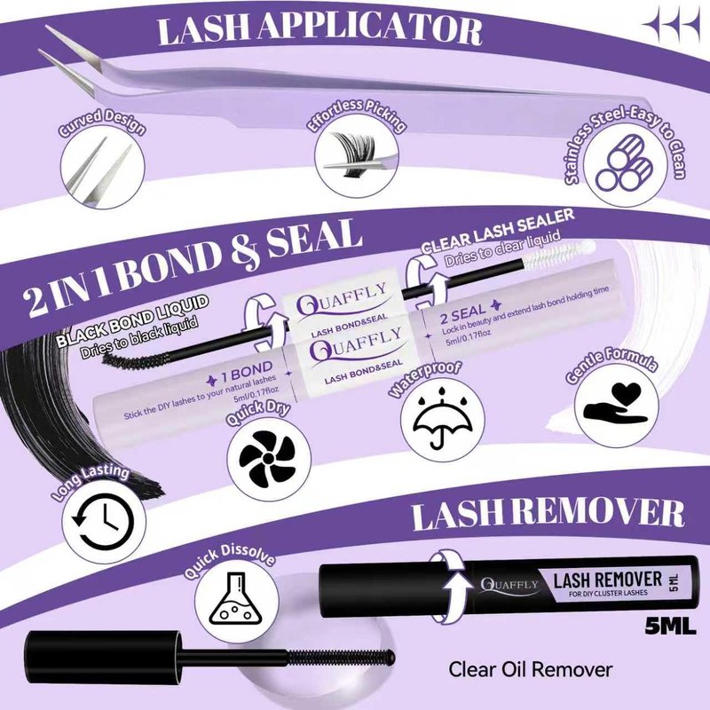 Lash Clusters Kit - 678PCS Individual Eyelash Extensions with Spikes & Bottom Lashes | Volume 40D, 60D, 80D, 100D