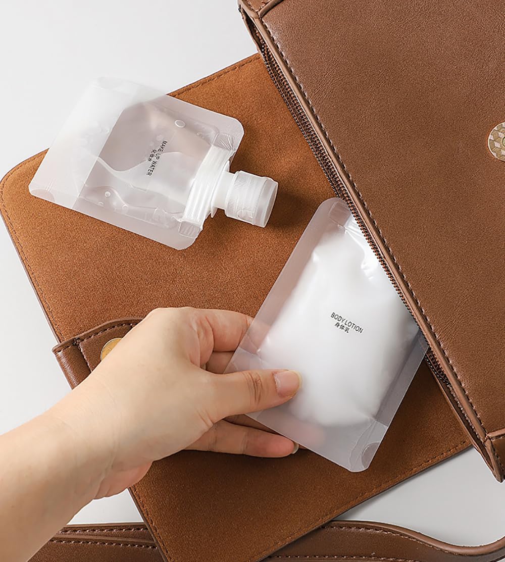NaYiissi 10pcs Travel Pouches for Toiletries, Leak Proof Travel Fluid Makeup Packing Bag, TSA Approved Squeeze Liquid Pouches for Travel, Plastic Pouch for Lotion Shampoo Cream Hand Soap