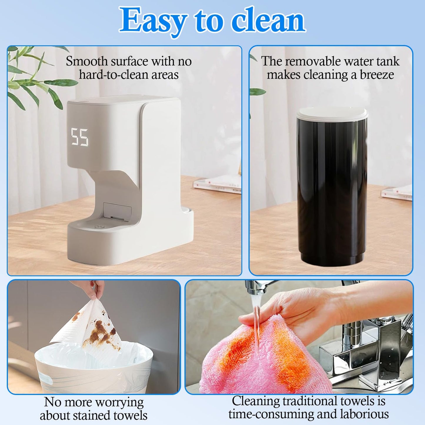 Hot Towel Warmer Machine, 5-Second Instant Heating to 55°C (131°F), Smart Voice Alert Automatic Dispenser with 20 Compressed Towels, Compact Spa Quality for Home Bathroom/Salon/Facial Skincare Use