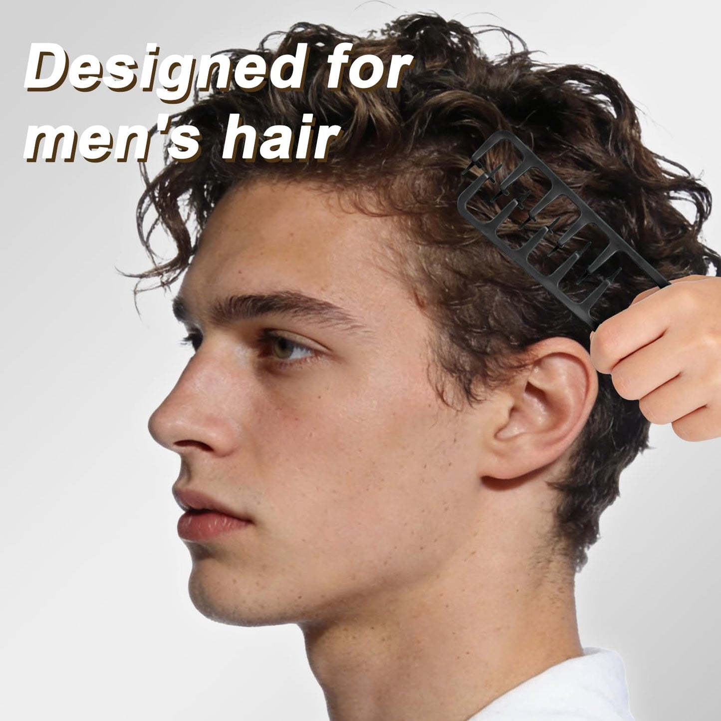 Texture Comb Men, 4 PCS Wide-Tooth Volumizing Combs, Create Fluffy Texture & Clean Part Hairstyles, Made of Durable ABS Plastic
