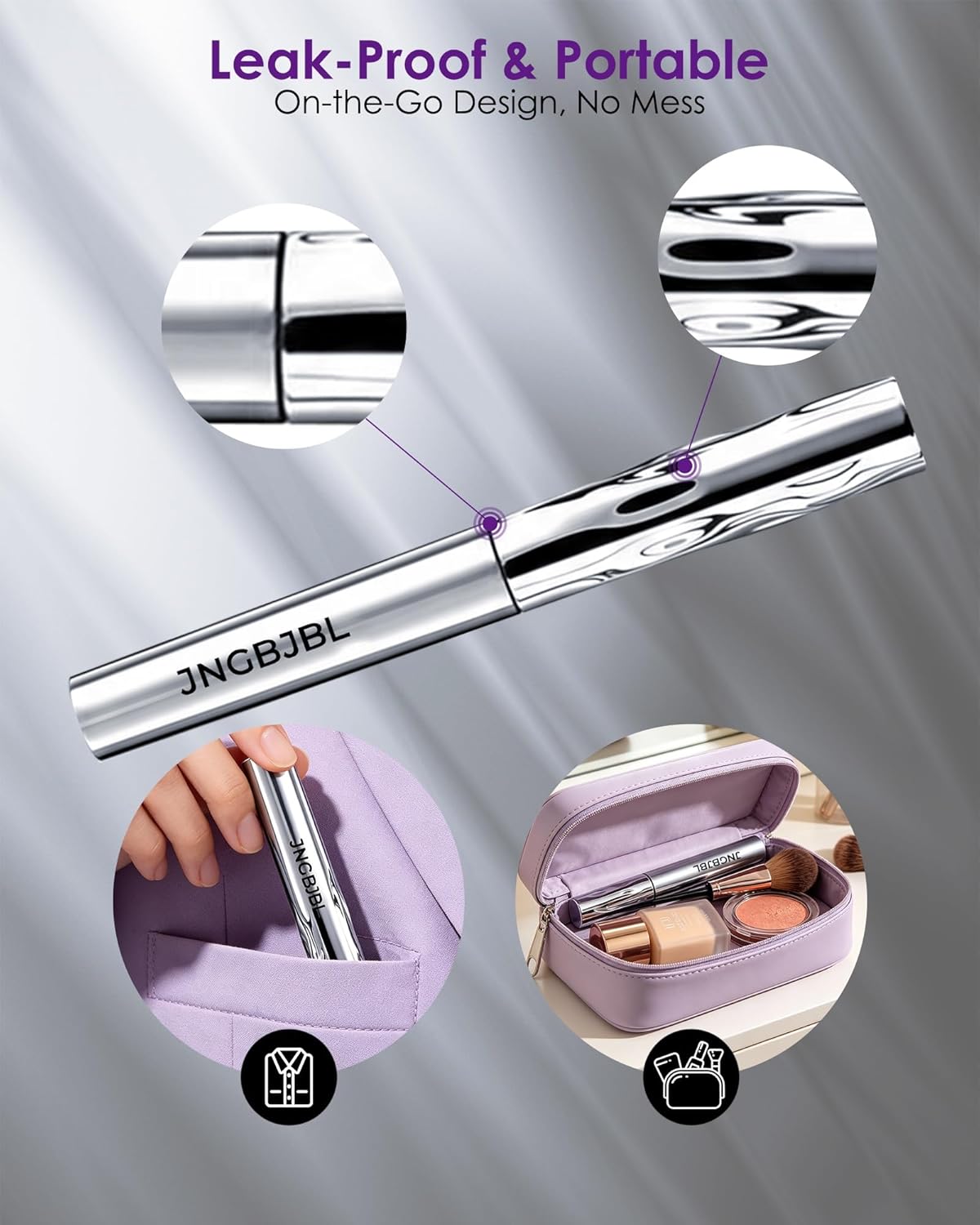 Iron Wand Mascara - 5D Curling Waterproof Eyelash Mascara | Black, Long-Lasting Volume & Length