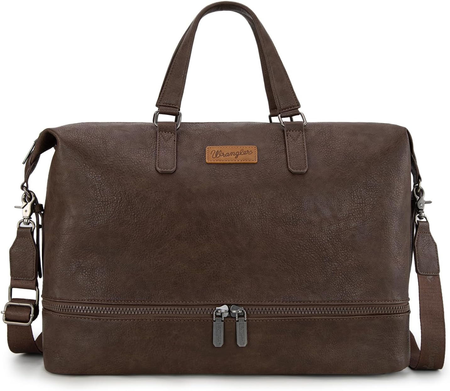 Travel Duffel Bag - Wrangler Carry-On Overnight Bag with Shoe Compartment | Women’s Weekender Bag - Black