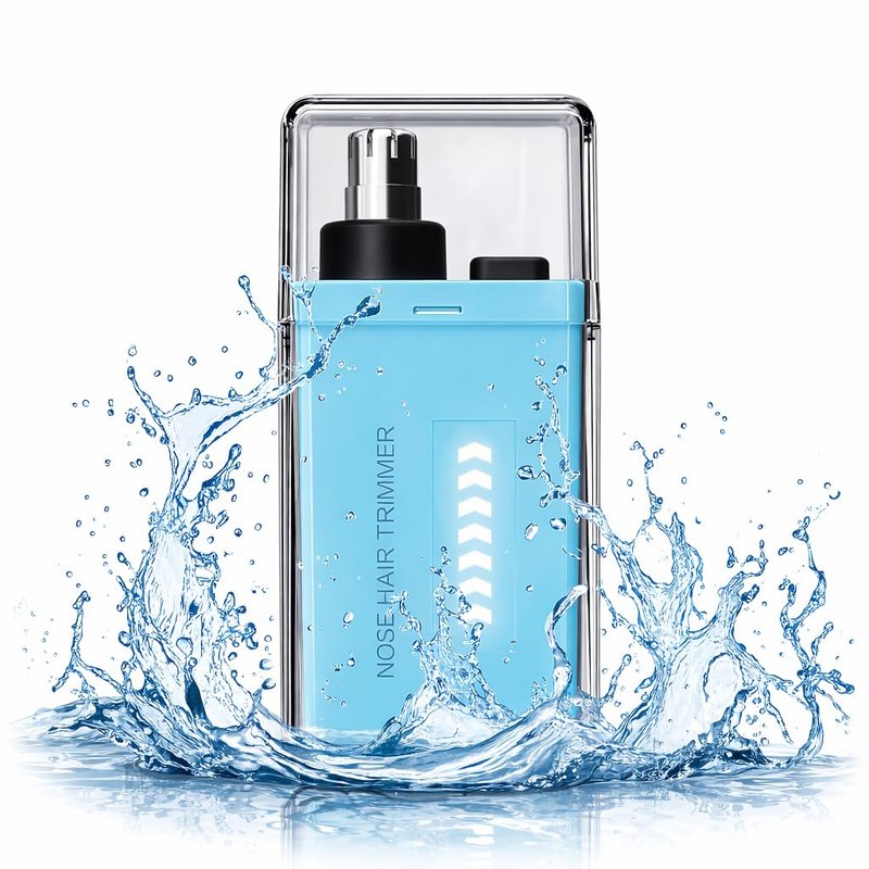 Infinity Choices Nose Hair Trimmer for Men Women - Electric Nose Hair Clipper with Replaceable Stainless Steel Blade, Powerful Motor, Wet/Dry Use, Portable USB Rechargeable Design | Blue