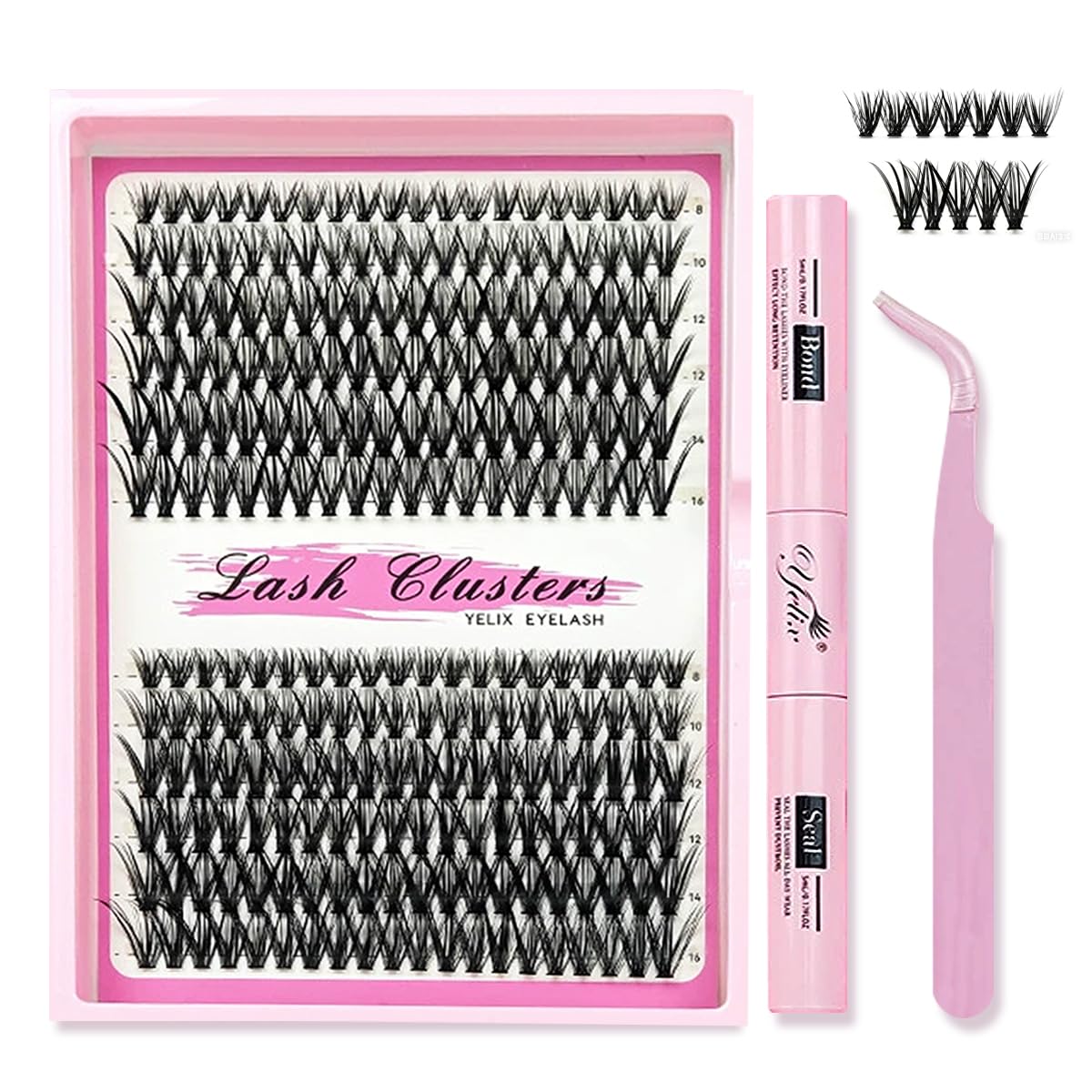 Professional Makeup Kit - Lash Clusters, Eyeliner & Eyebrow Pencils | Complete Beauty Set