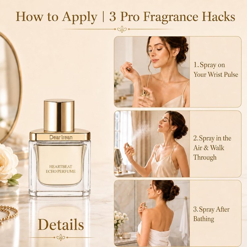 Dear Irean Women's Floral Romance Perfume - Long Lasting Jasmine & Rose | Mini Travel Size 0.34 Oz