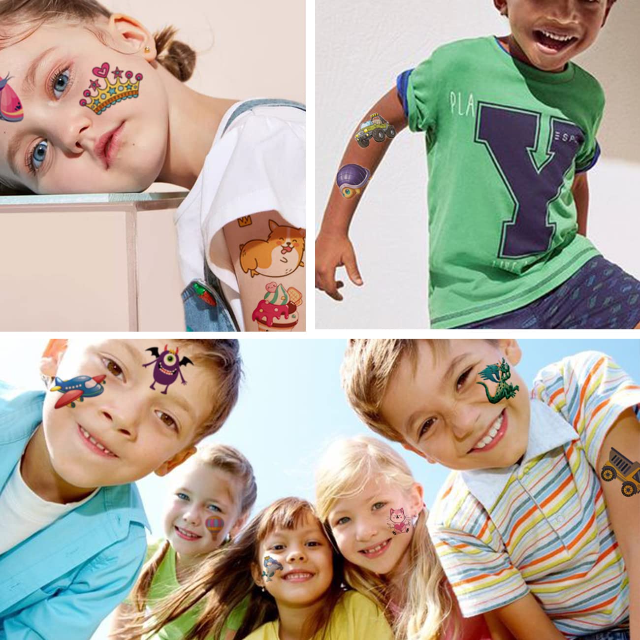 204 PCS Temporary Tattoos for Kids - Fun Birthday Party Favors | Individually Wrapped Designs