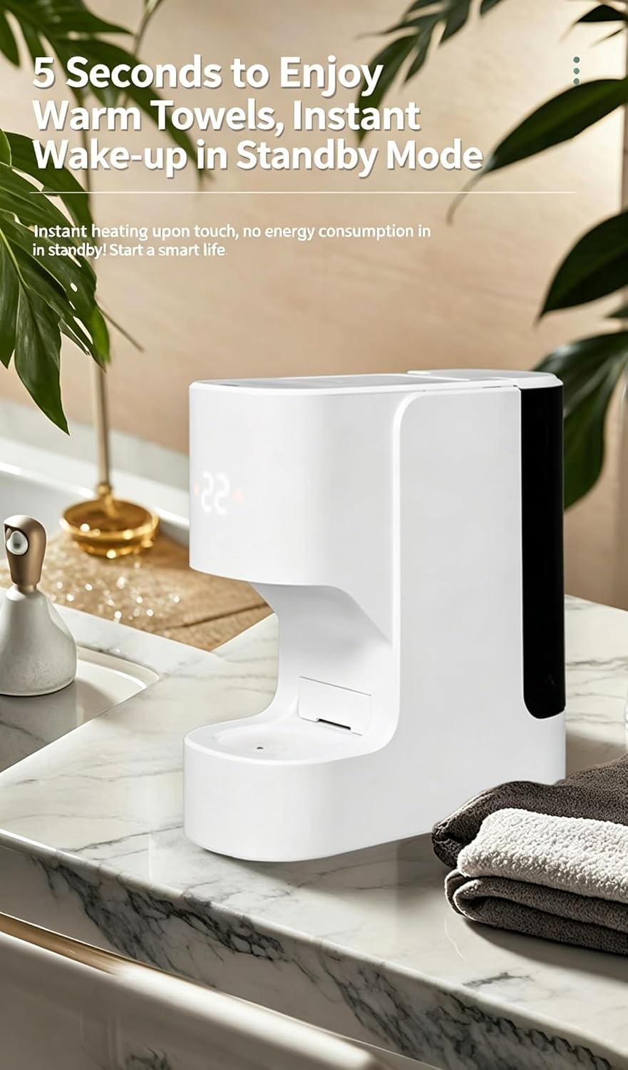 Hot Towel Dispenser - 5-Second Fast Heating Towel Warmer | Automatic Heated Towel Machine for Home Spa