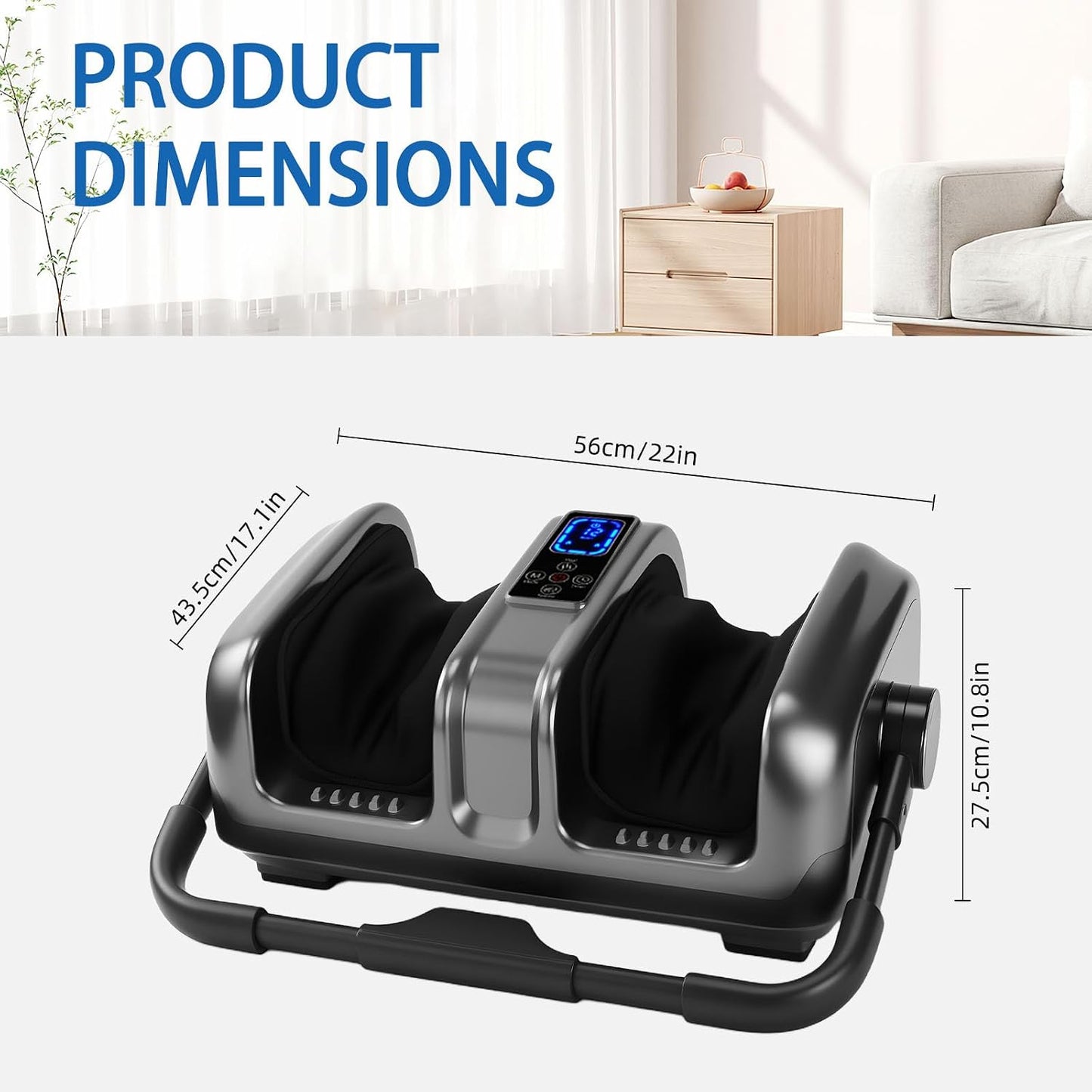 Deep Kneading Foot Massager with Heat - Electric Feet Relaxation Machine | Remote Control, Home & Office Use