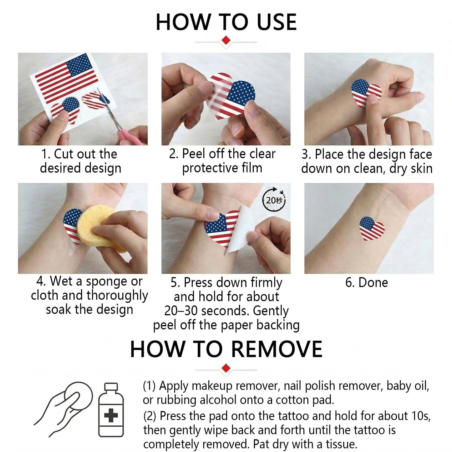 American Flag Tattoos 50 Sheets America USA World Cup Temporary Face Stickers 150 PCS Football Waterproof National Flag Removable Fake Tattoos For Men Women
