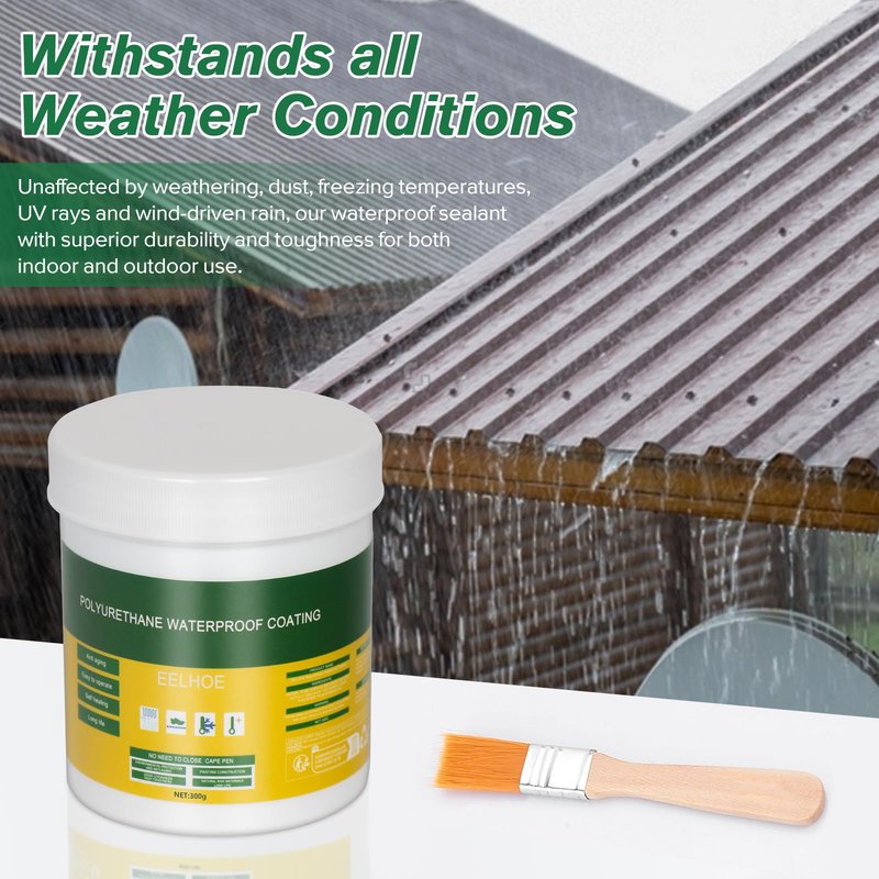 Nynelly 300g Invisible Waterproof Agent Anti-Leakage Agent, Sealer Mighty Paste, Transparent Waterproof Glue Insulating Sealant Polyurethane Coating for Home Bathroom Roof