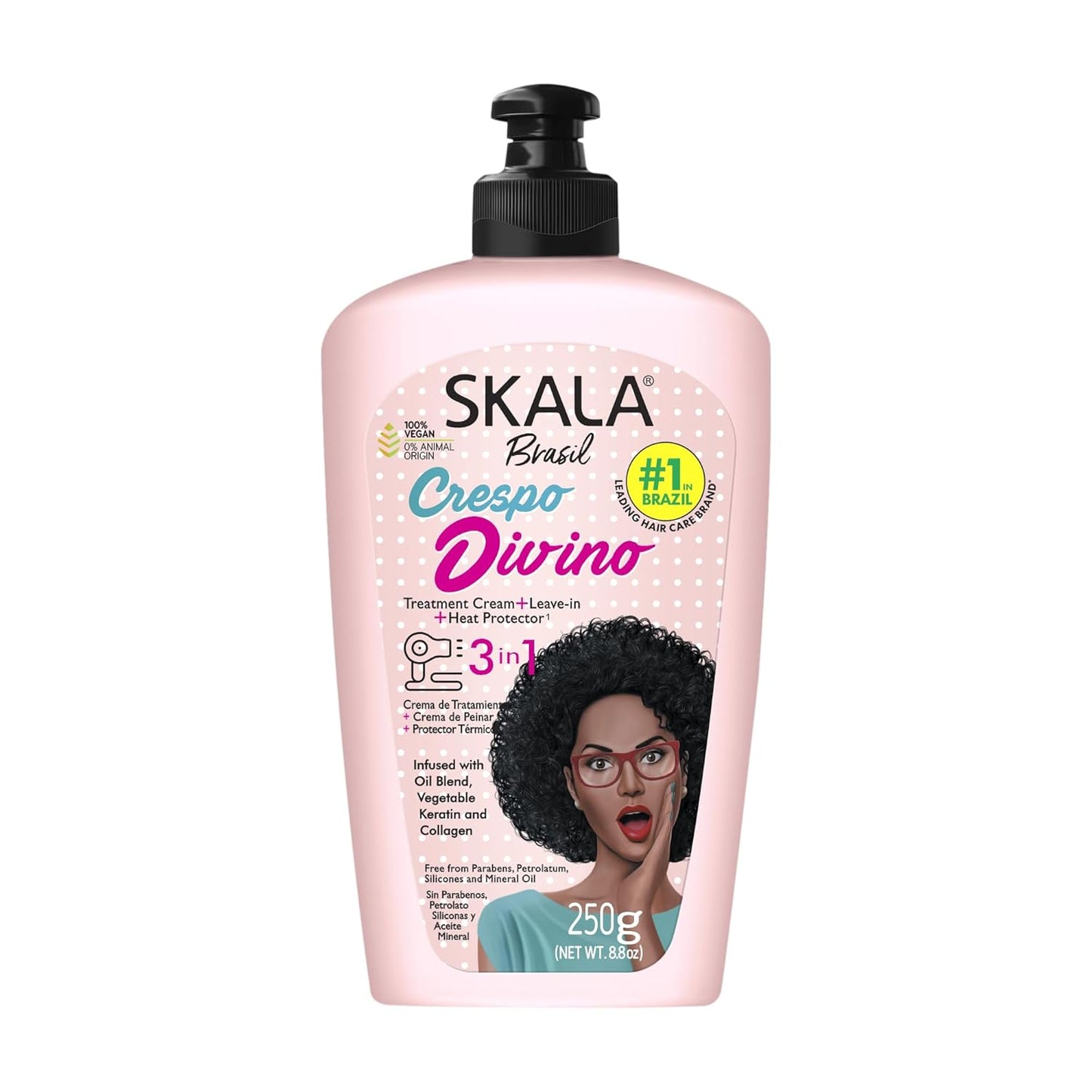 SKALA Crespo Divino 3-in-1 Leave-In Conditioner - Curl Definition & Heat Protection | 8.8 oz