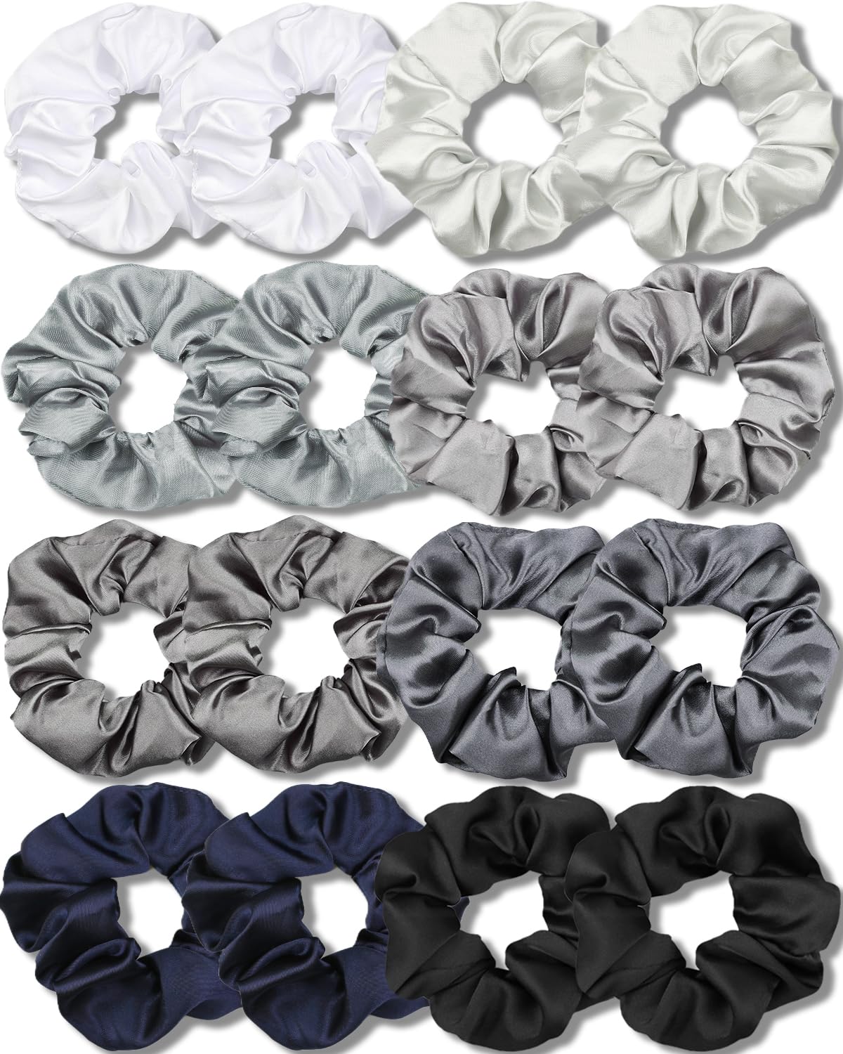 Satin Scrunchies for Girls - Soft Silk Hair Ties | 16 Pack Multi-Pink for Thin & Thick Hair Styling