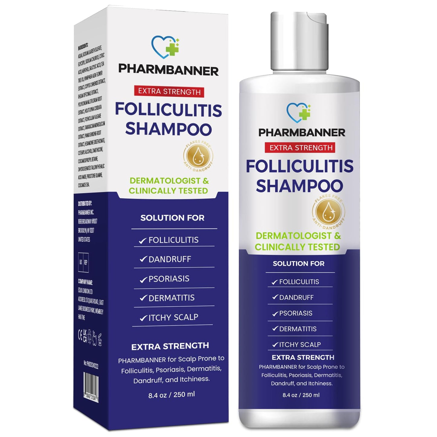 Anti-Fungal Shampoo for Itchy, Dry Scalp - Supports Scalp Health, Treats Folliculitis & Dermatitis | 2-Pack