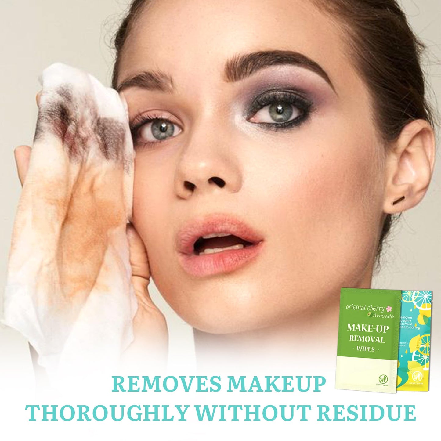 64 Pcs Individual Makeup Remover Wipes Kind to Skin,Hydrating Make Up Remover Wipes for Face,Makeup Wipes for Women Gentle Facial Cleansing Towelettes for Travel Face Wipes