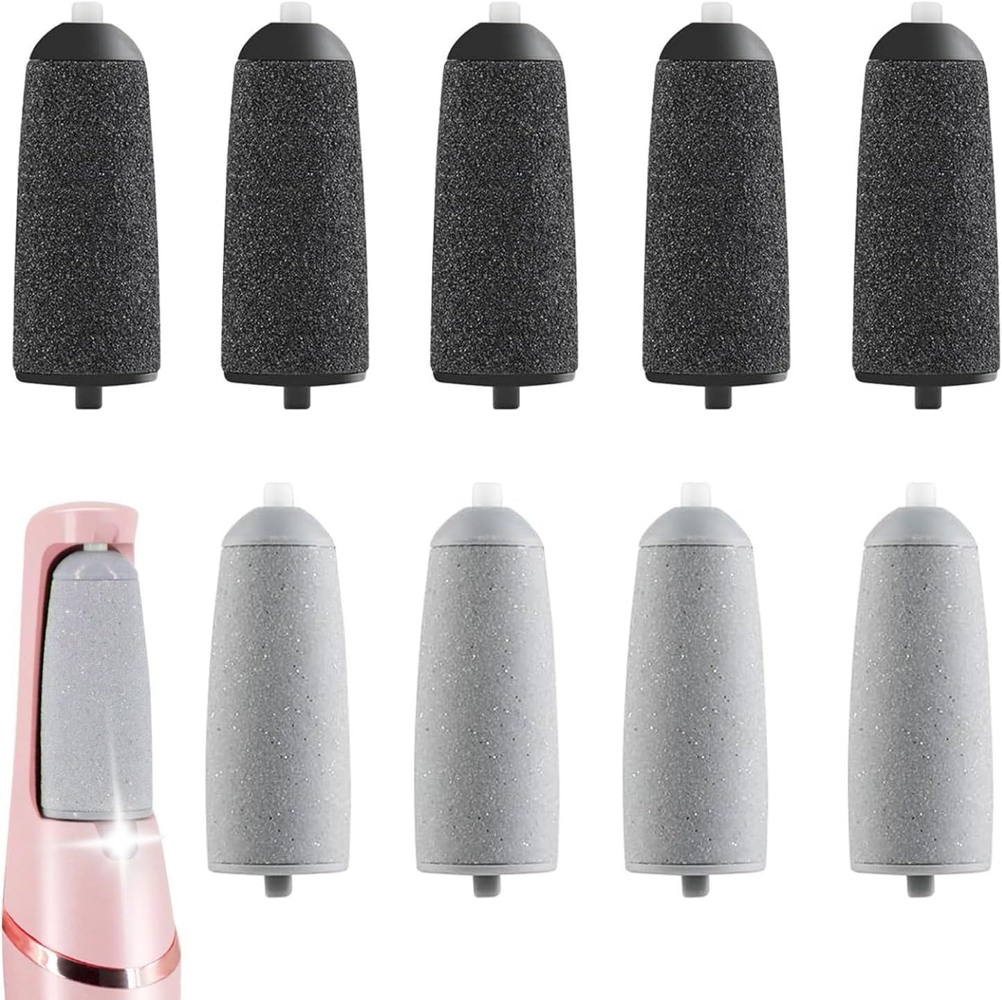 Electric Foot Callus Remover Roller Refills - 9 Pack Replacement Heads | 5 Extra Coarse & 4 Regular Coarse