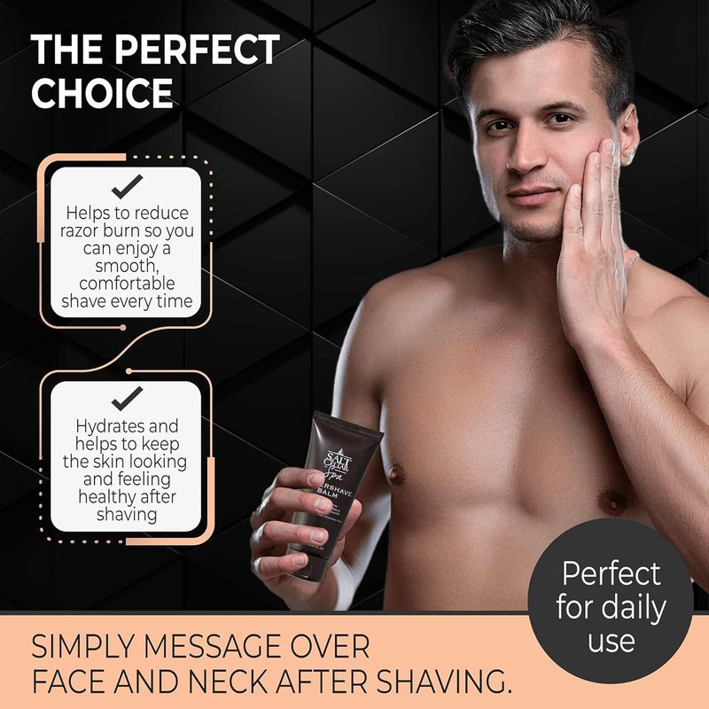 Salt Cellar Dead Sea Aftershave Balm โ All-Natural Menโs After Shave with Botanical Extracts. Soothes Razor Burn, Hydrates Skin, and Absorbs Fast. Paraben-free. (Pack of 3, Dead Sea Minerals)