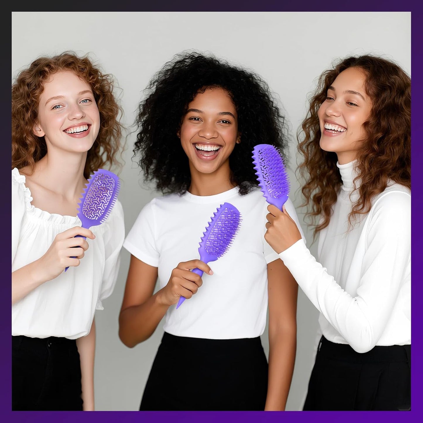 Curl Defining Vented Hair Brush - Effortlessly Detangles & Shapes | Ideal for All Hair Types, Reduces Frizz