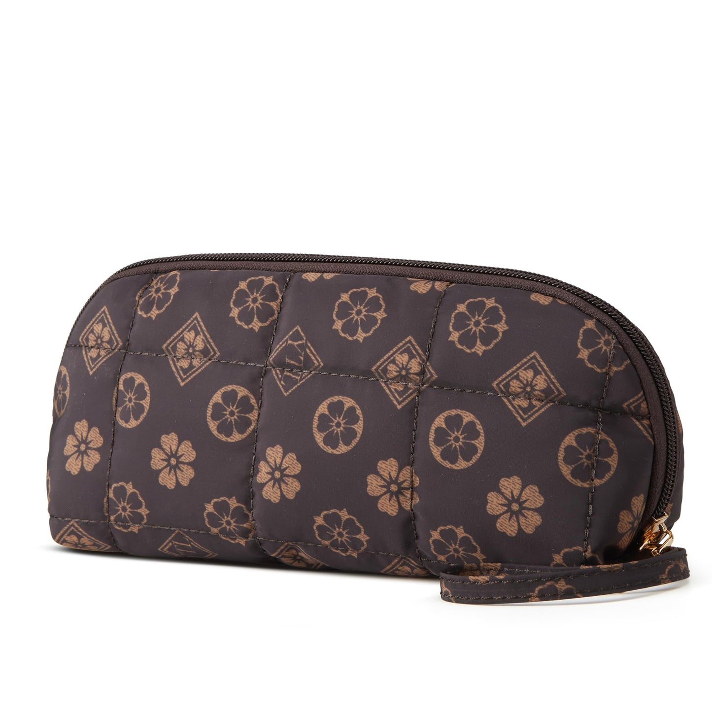 YTL Travel Makeup Bag, Puffer Cosmetic Bag for Women, Waterproof Puffy Padded Make Up Bags, Flat Open Portable Organizer Case Toiletry Bag Pouch Purse for Skincare, Brushes & Travel Essentials