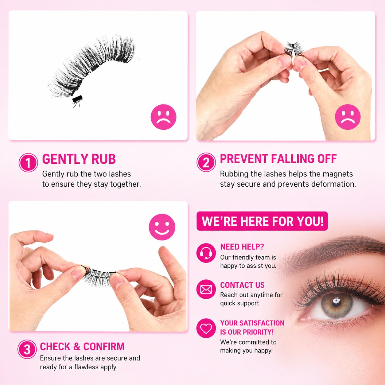 Vevela Magnetic Eyelashes Kit, 1 Pair Magnetic Lashes Natural Look with Applicator, No Glue Needed & Reusable,Easy to Wear and Remove (VE-US-YC-1D01)