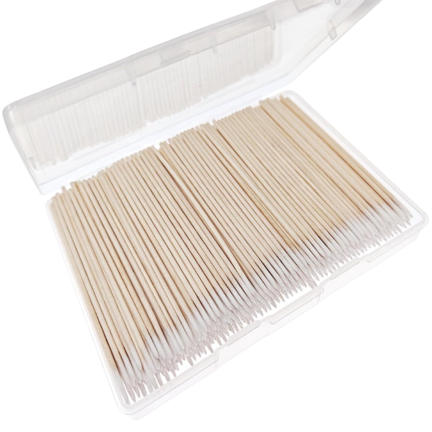Pointed Cotton Swabs - 200pcs Precision Microblading Applicators | 4-Inch Wood Handle for Eyebrow Tattoo & Nail Care
