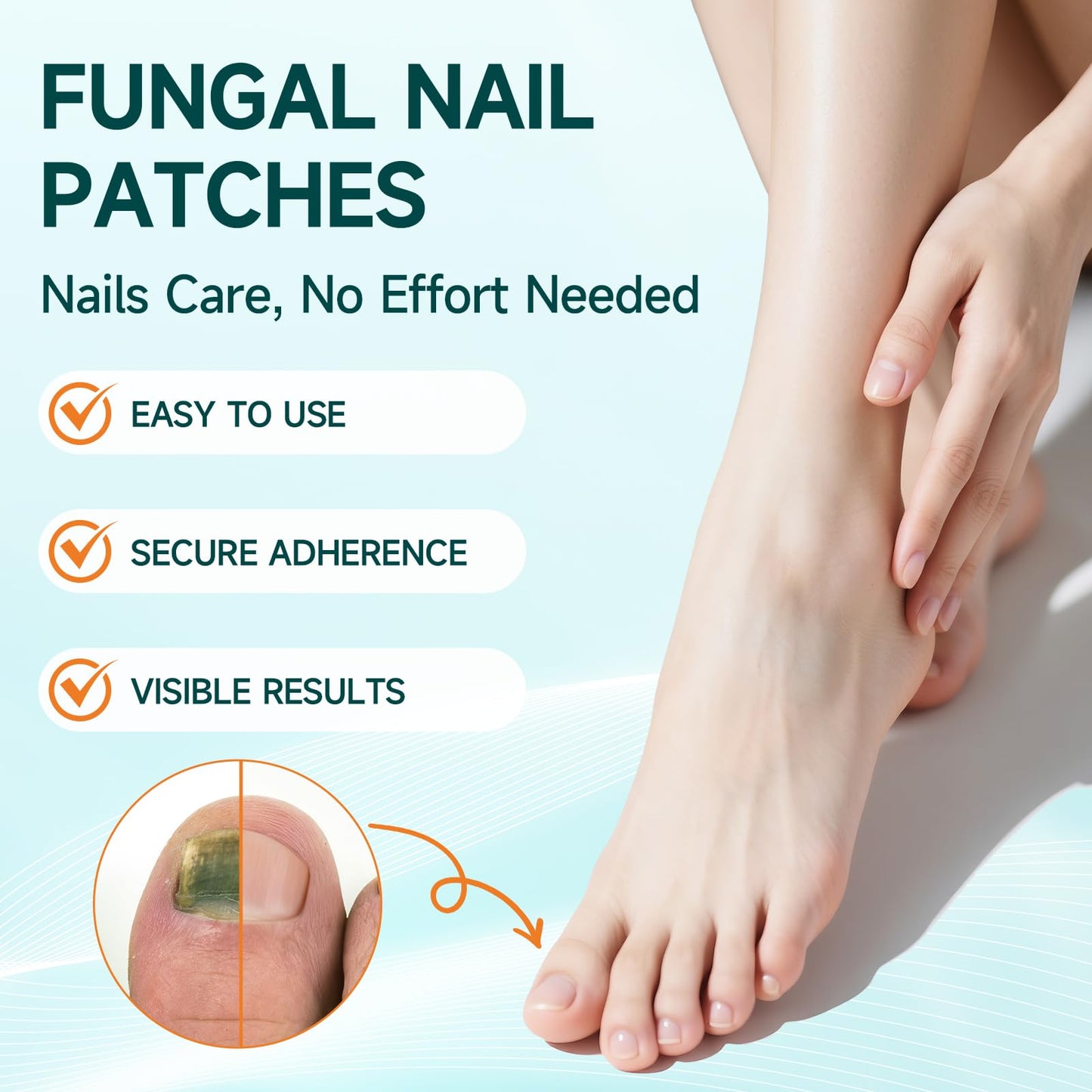 32 Pcs Fungal Nail Patches, Toenail Fungus Treatment Extra Strong Formula, Nail Repair for Damaged Nails, Overnight Renewal for Men and Women