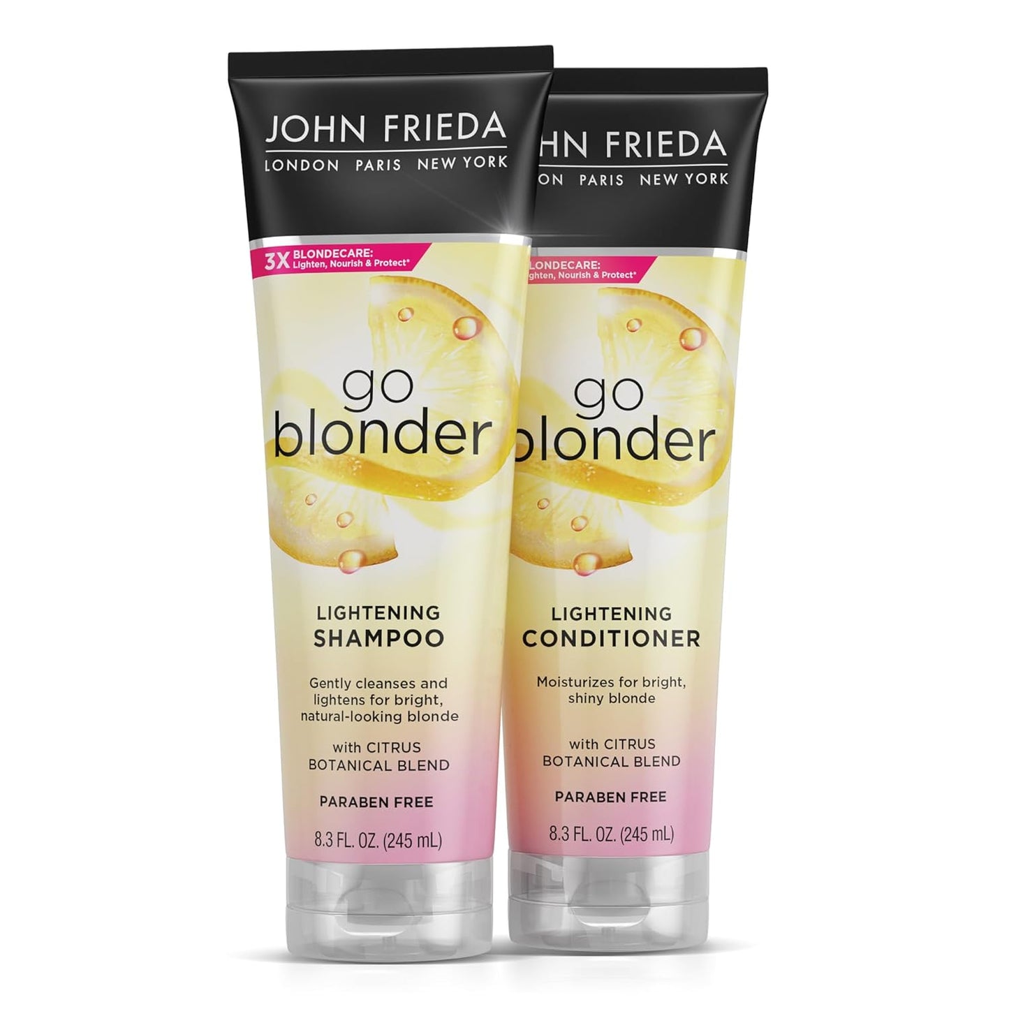 John Frieda Go Blonder Shampoo & Conditioner Set - Gradually Lightens Blonde Hair | 8.3 oz, Pack of 2