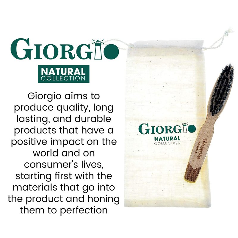 Giorgio G87 Gentleman's Tokyo Folding Pocket Comb, Flexible Men's Hair, Beard and Mustache Pocket Comb. Hand-Made of quality Durable Cellulose Acetate + GBRD1 6 Inch Beard and Mustache Brush